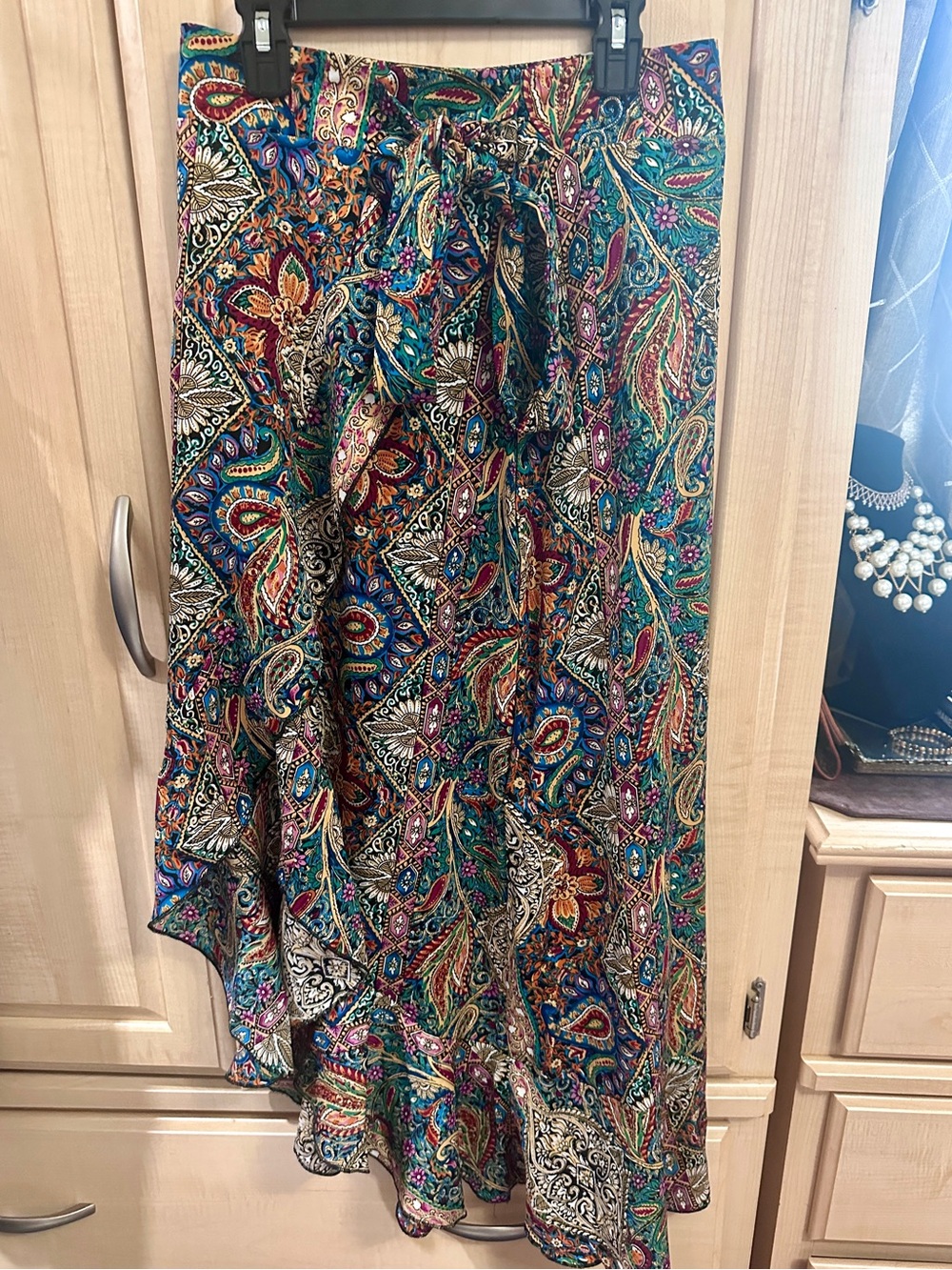 Bohemian Paisley Maxi Skirt - Green Multicolor